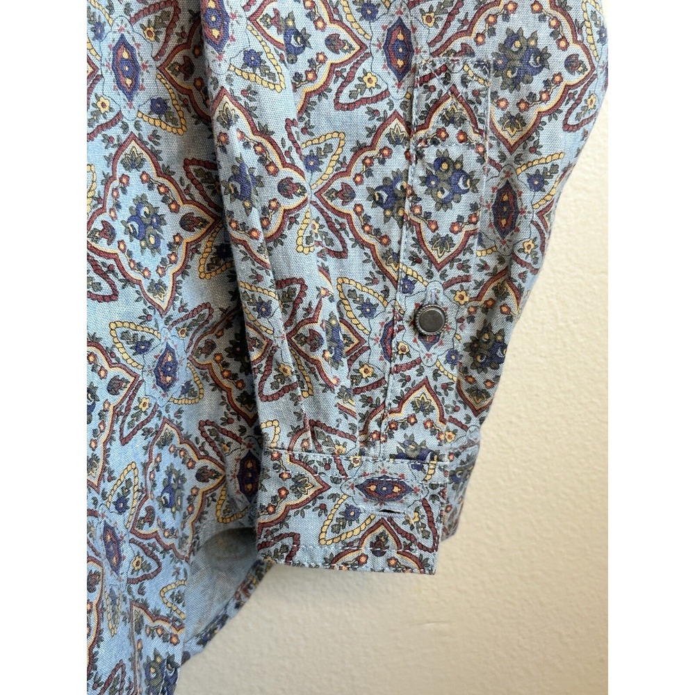Vtg Liz Claiborne Liz Wear Women Petite Sm Button Up Blue Long Sleeve Blouse - Picture 3 of 6